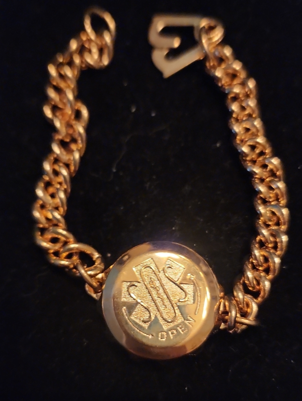 Gold-Tone Medical Alert Bracelet with Emblem